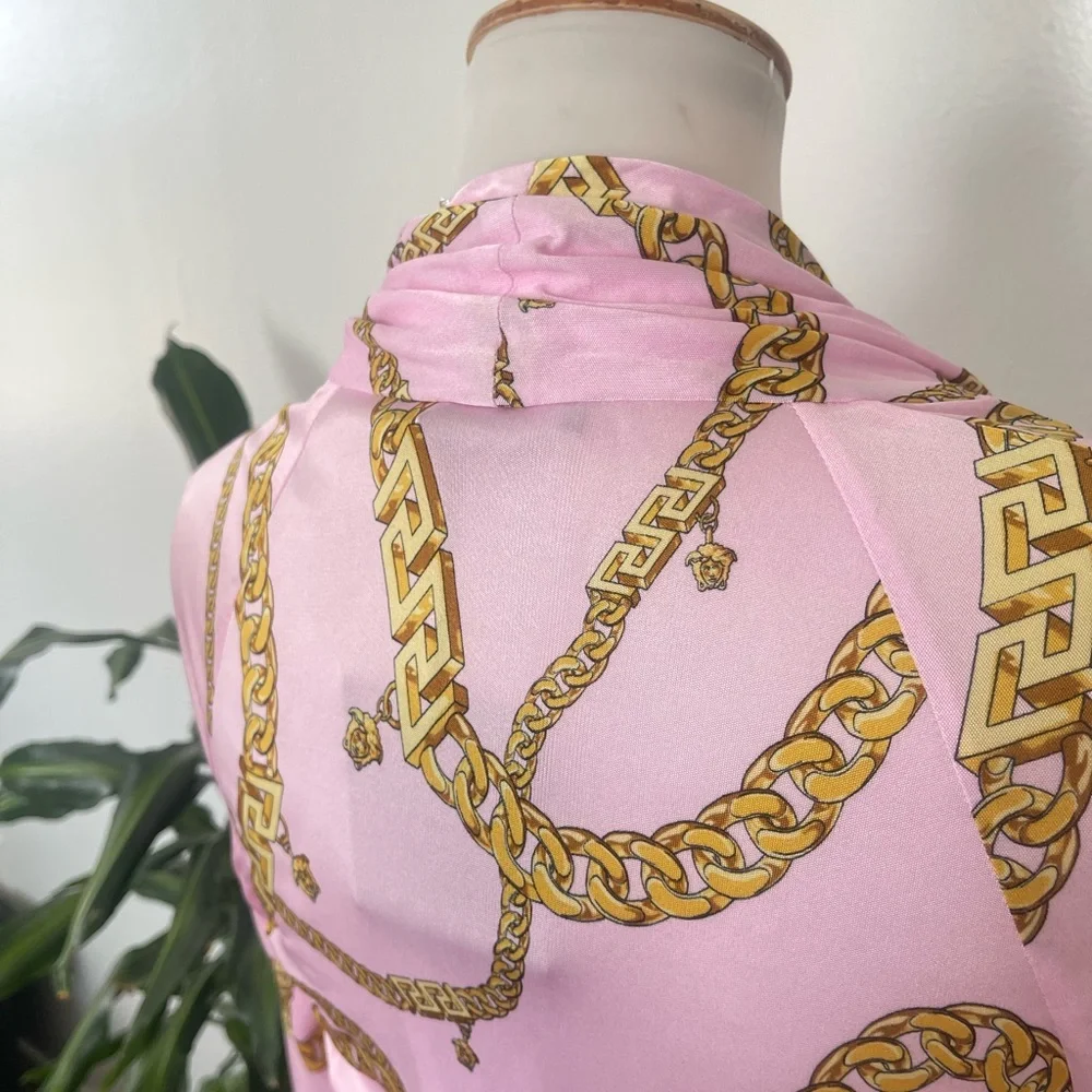 Versace Chain Pink loose long sleeve bodysuit - Picture 9 of 16